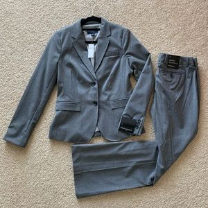 Banana Republic Gray with White Pinstripe Suit
